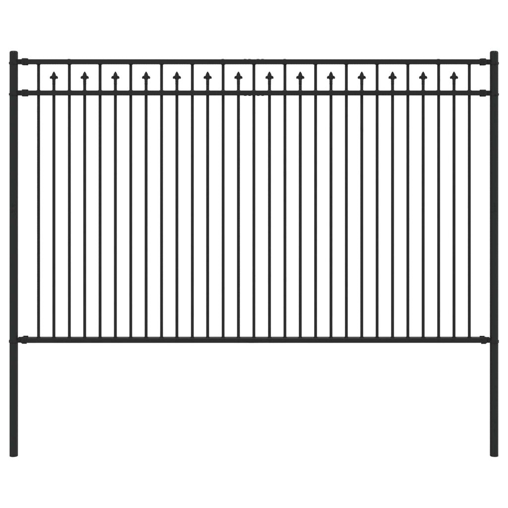 Vidaxl spike hek zwart 200 x 166 cm gepoedercoat staal