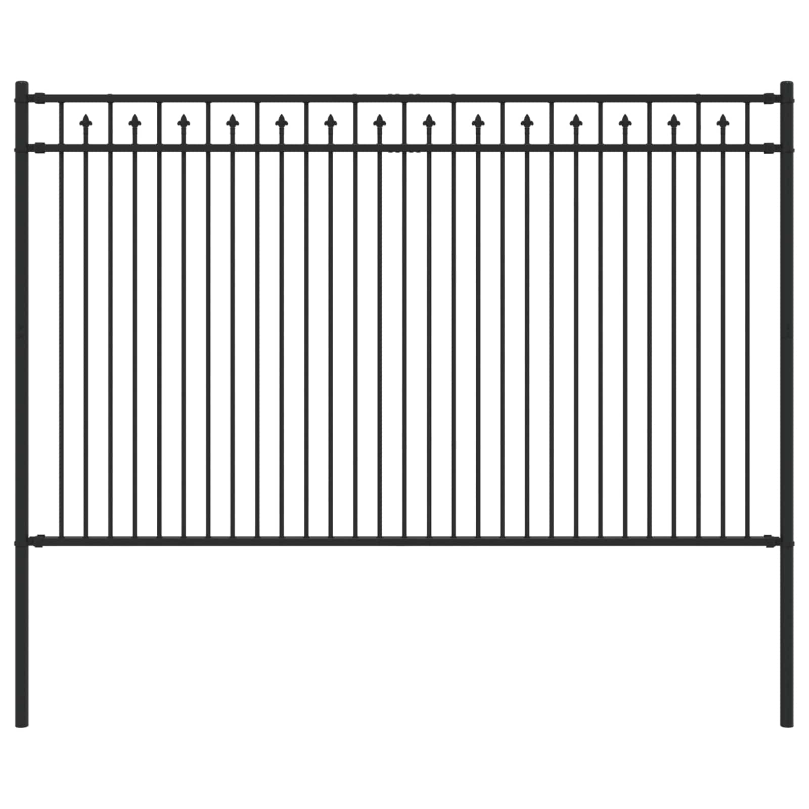 Vidaxl spike hek zwart 200 x 166 cm gepoedercoat staal