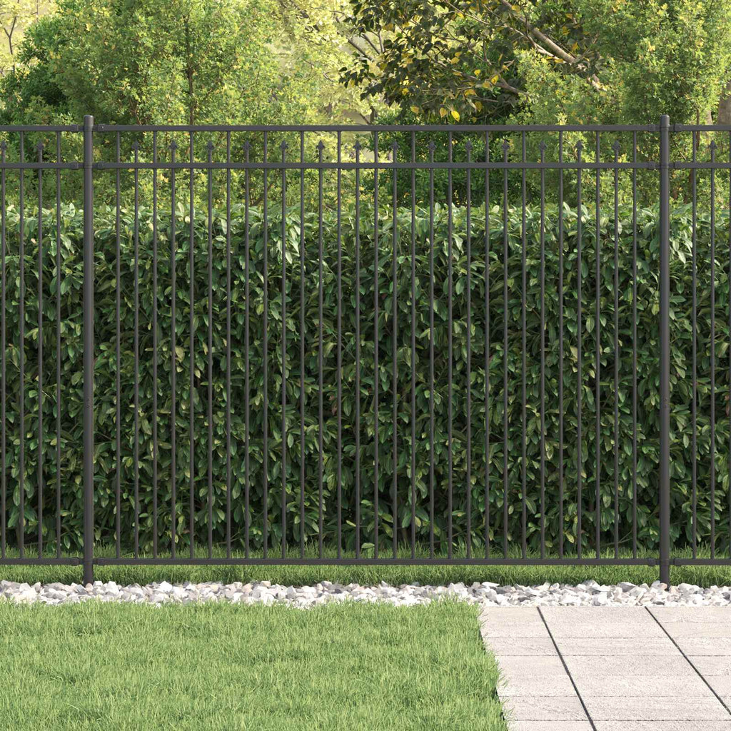Vidaxl spike hek zwart 200 x 200 cm gepoedercoat staal