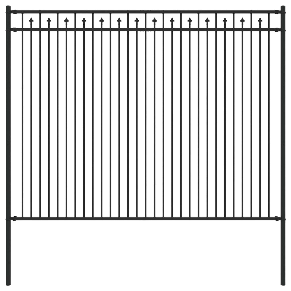 Vidaxl spike hek zwart 200 x 200 cm gepoedercoat staal