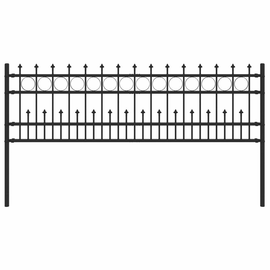 Vidaxl spike ring hek zwart 200 x 130 cm gepoedercoat staal