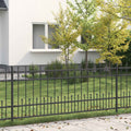 Vidaxl spike ring hek zwart 200 x 130 cm gepoedercoat staal