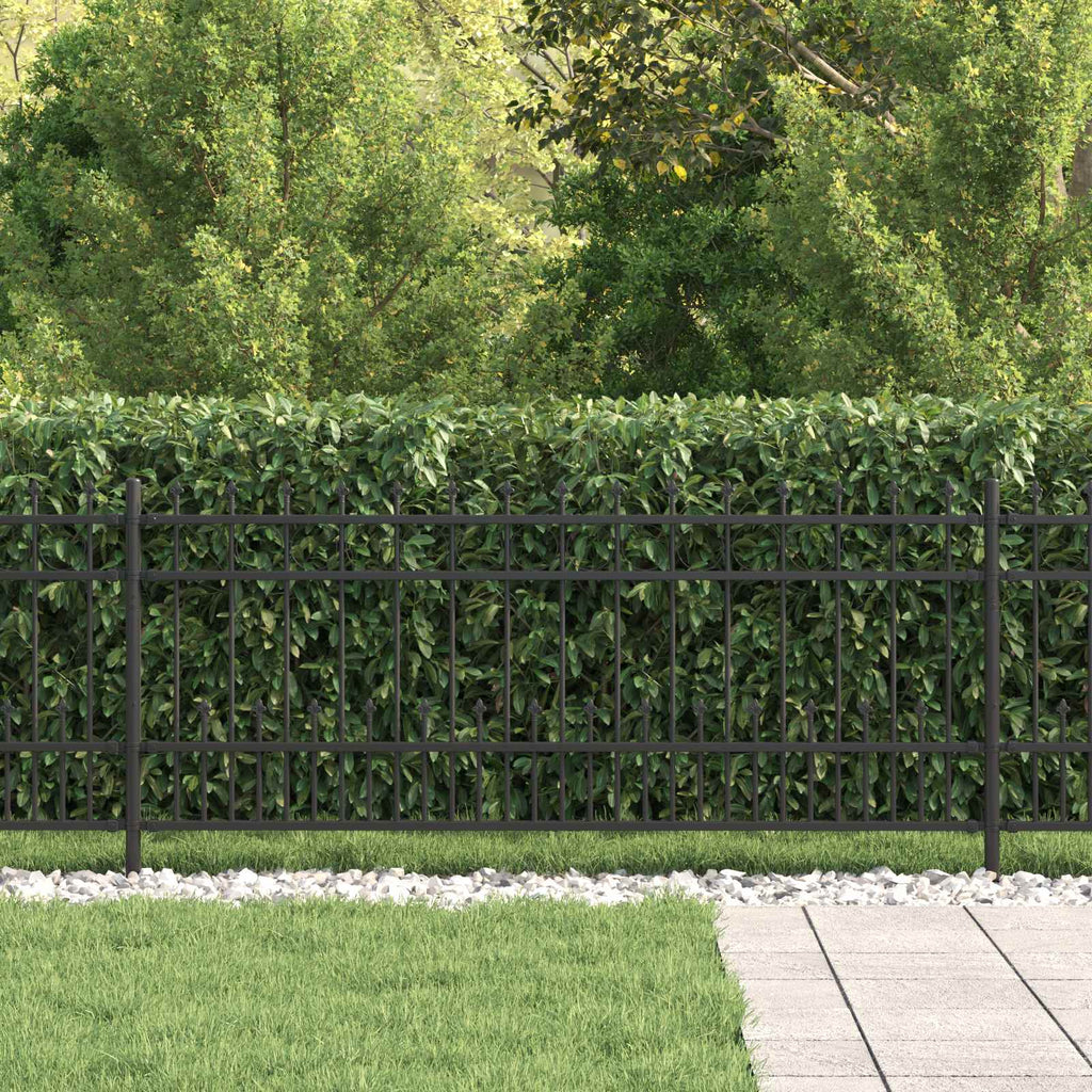 Vidaxl spike ring hek horst 200 x 80 cm gepoedercoat staal zwart