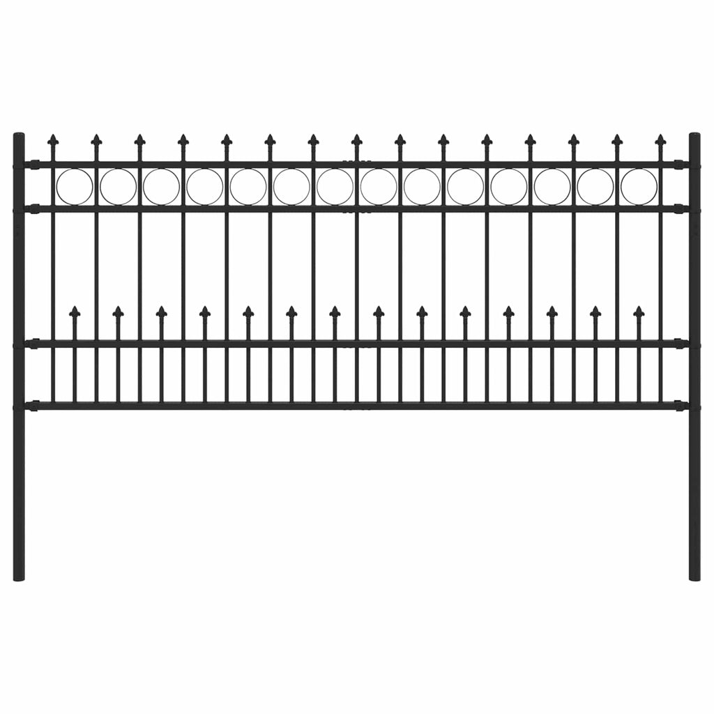 Vidaxl spike ring hek zwart 200 x 130 cm gepoedercoat staal