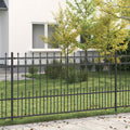 Vidaxl spike ring hek zwart 200 x 150 cm gepoedercoat staal