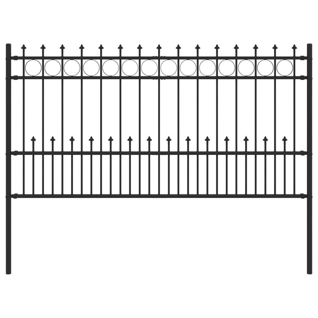 Vidaxl spike ring hek zwart 200 x 150 cm gepoedercoat staal