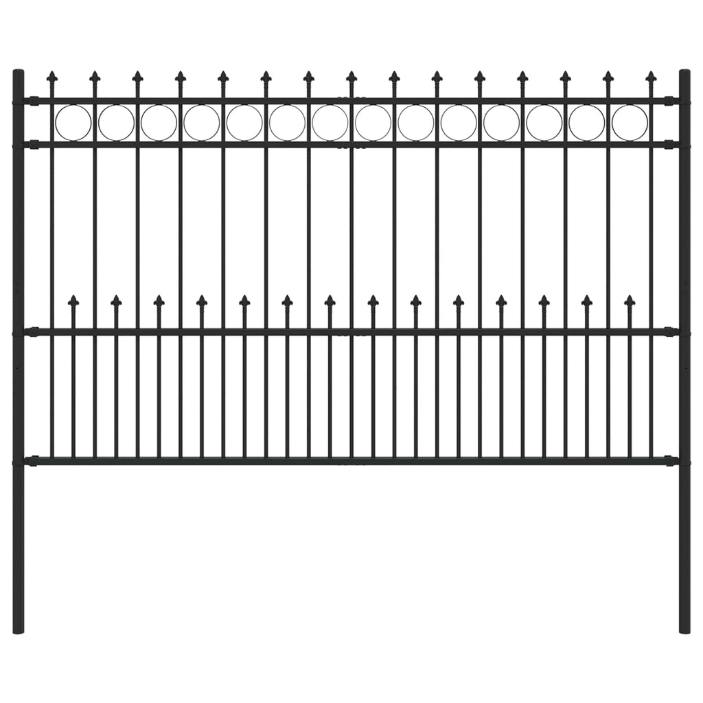 Vidaxl spike ring hek zwart 200 x 130 cm gepoedercoat staal