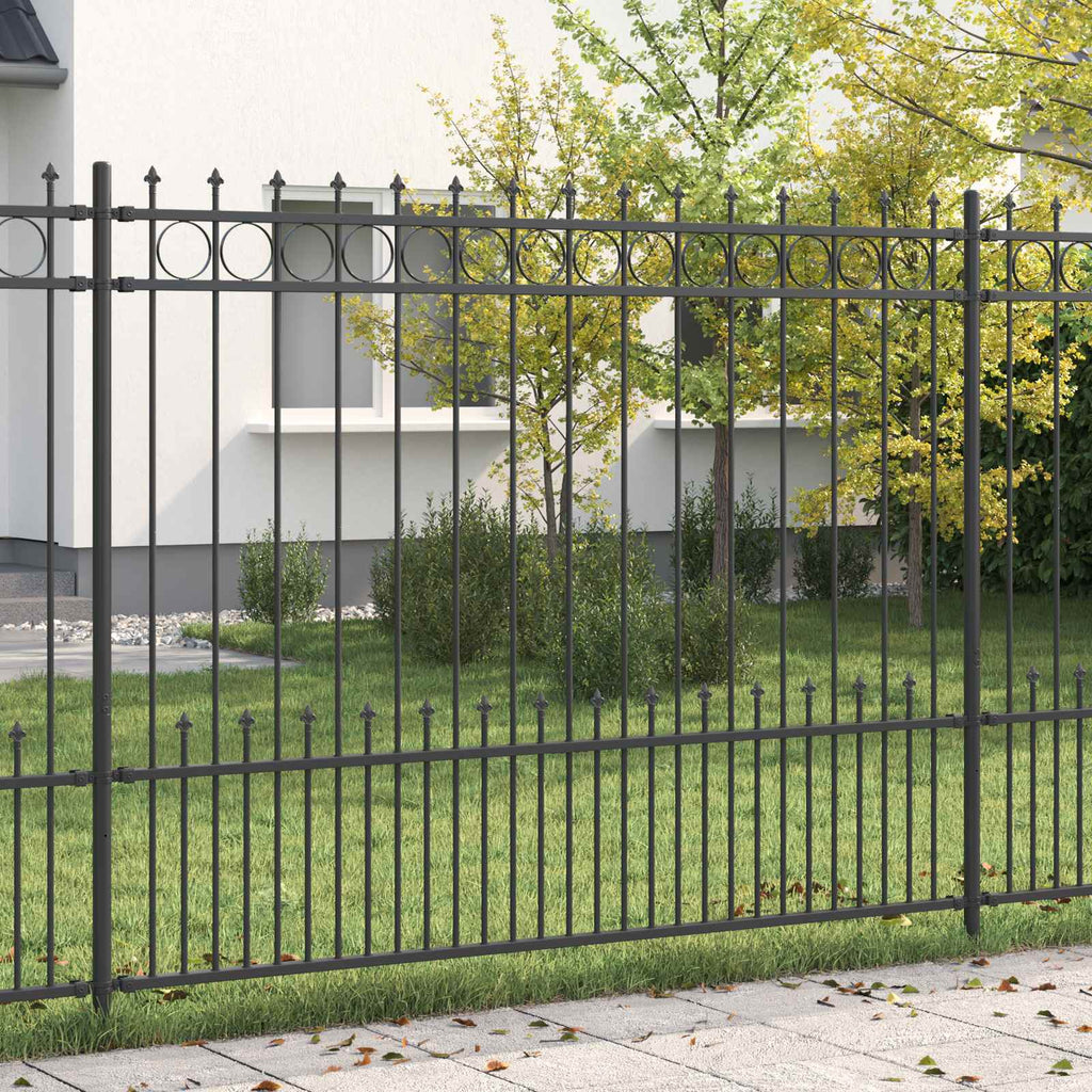 Vidaxl spike ring hek zwart 200 x 200 cm gepoedercoat staal