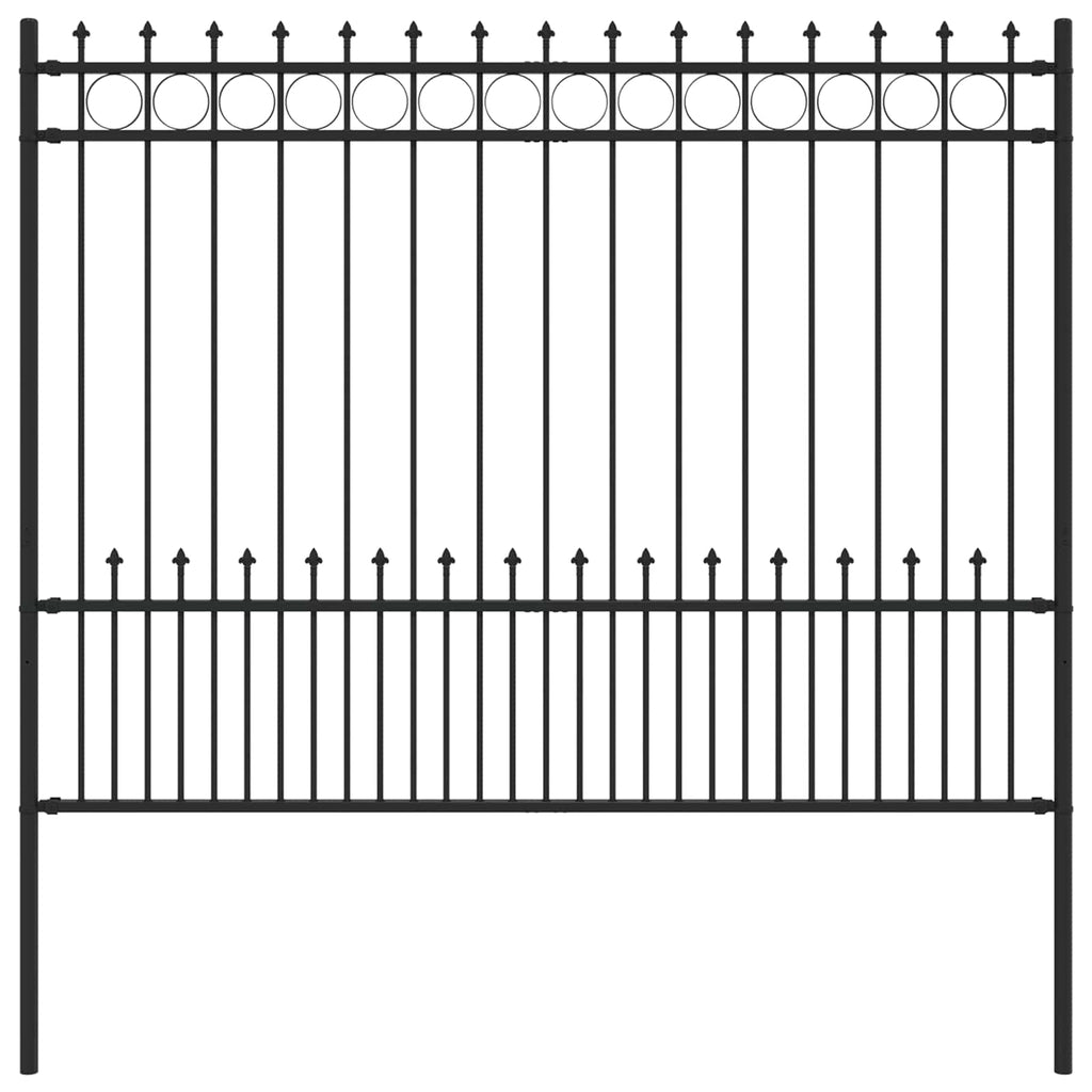 Vidaxl spike ring hek zwart 200 x 200 cm gepoedercoat staal