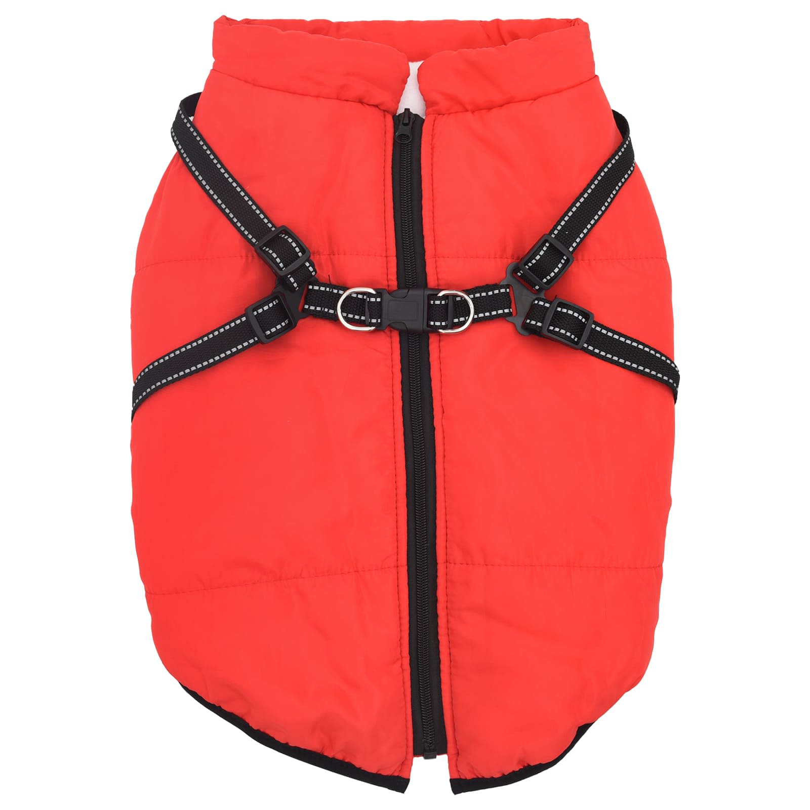Vidaxl hondenjas met harnas rood 6xl fleece en polyester