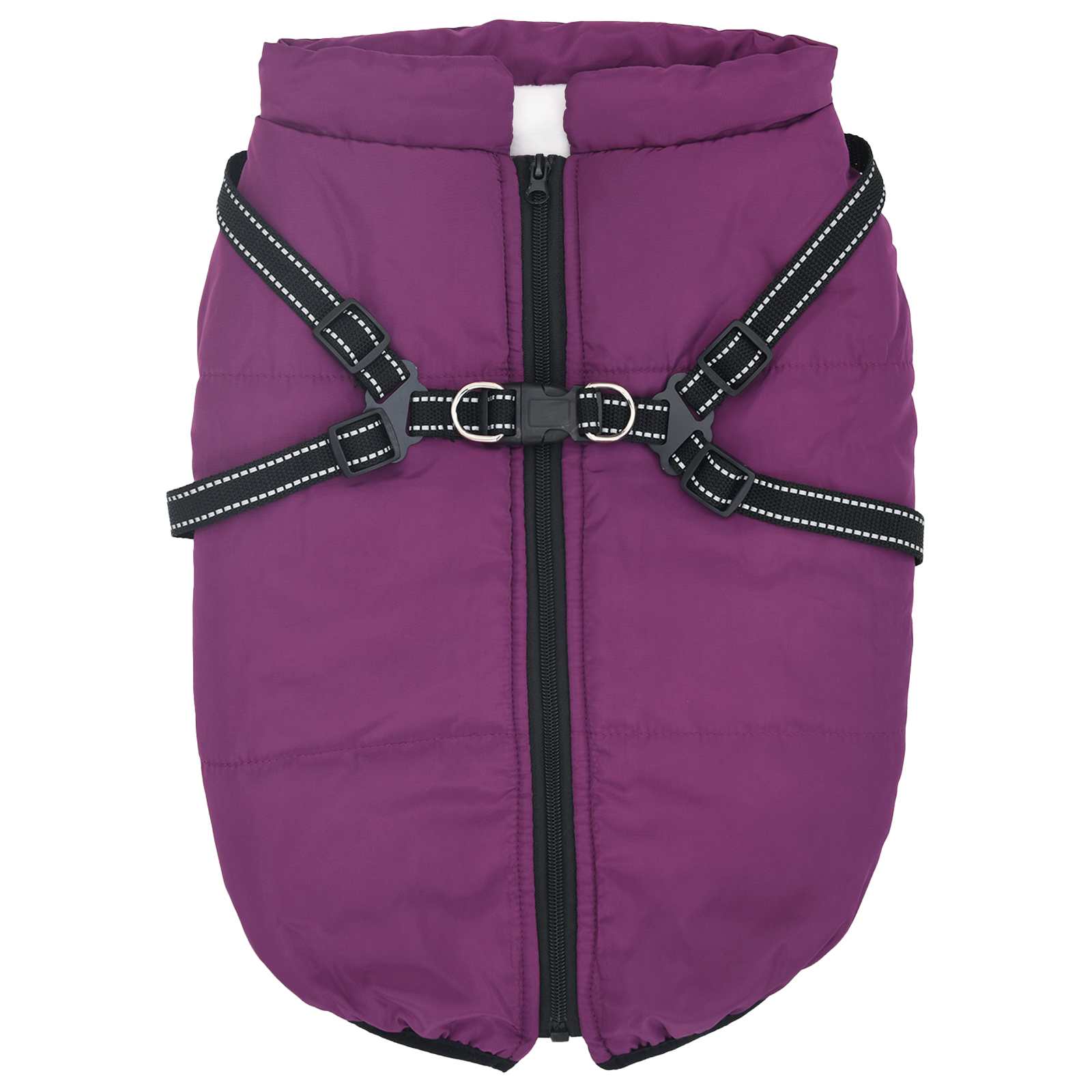 Vidaxl hondenjas met harnas paars 3xl fleece en polyester