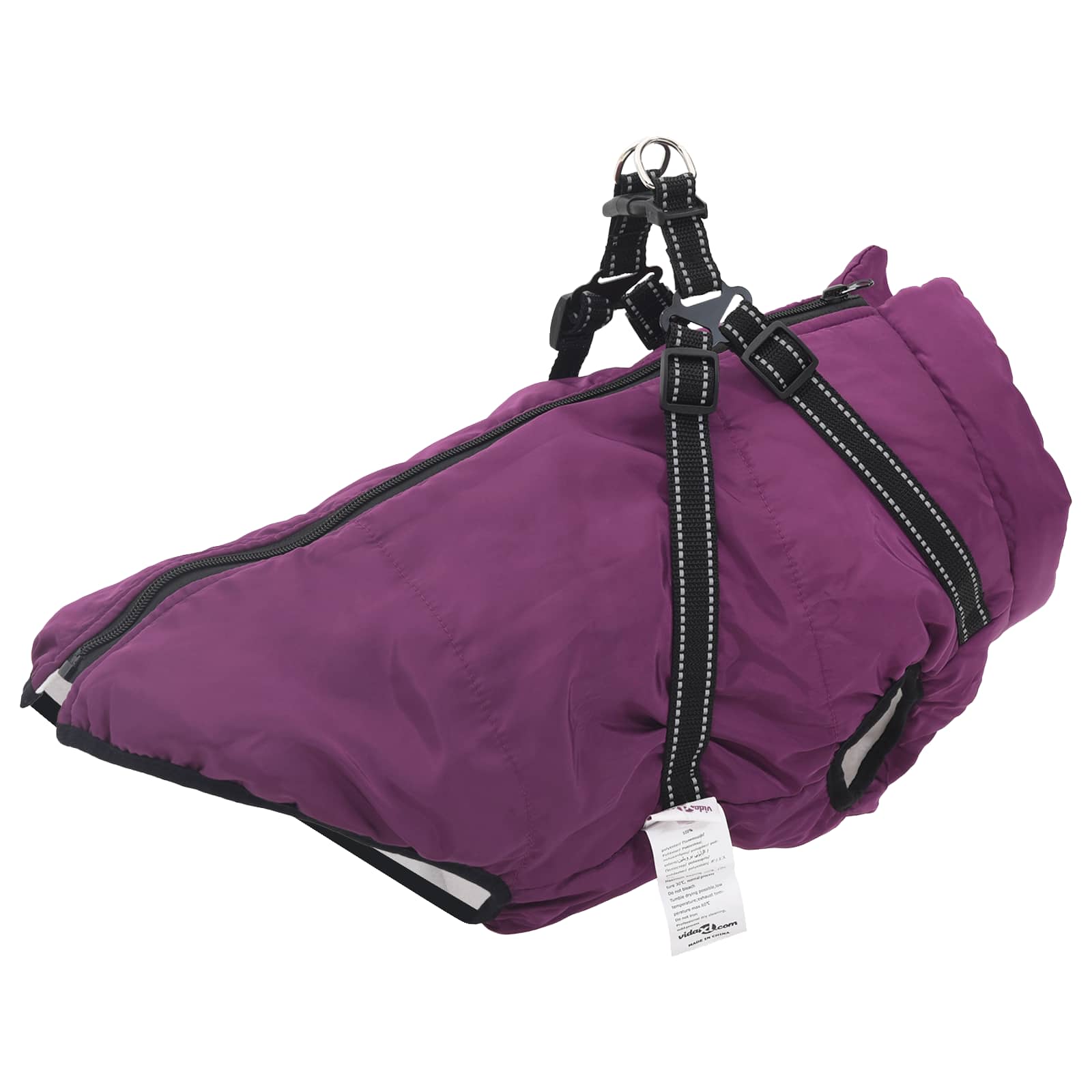 Vidaxl hondenjas met harnas paars 4xl fleece en polyester