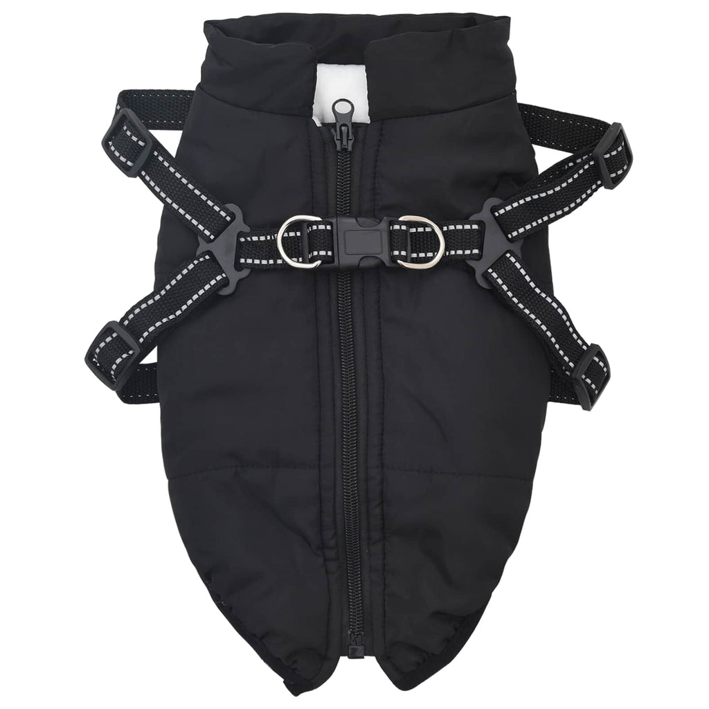 Vidaxl hondenjas met harnas zwart m fleece en polyester