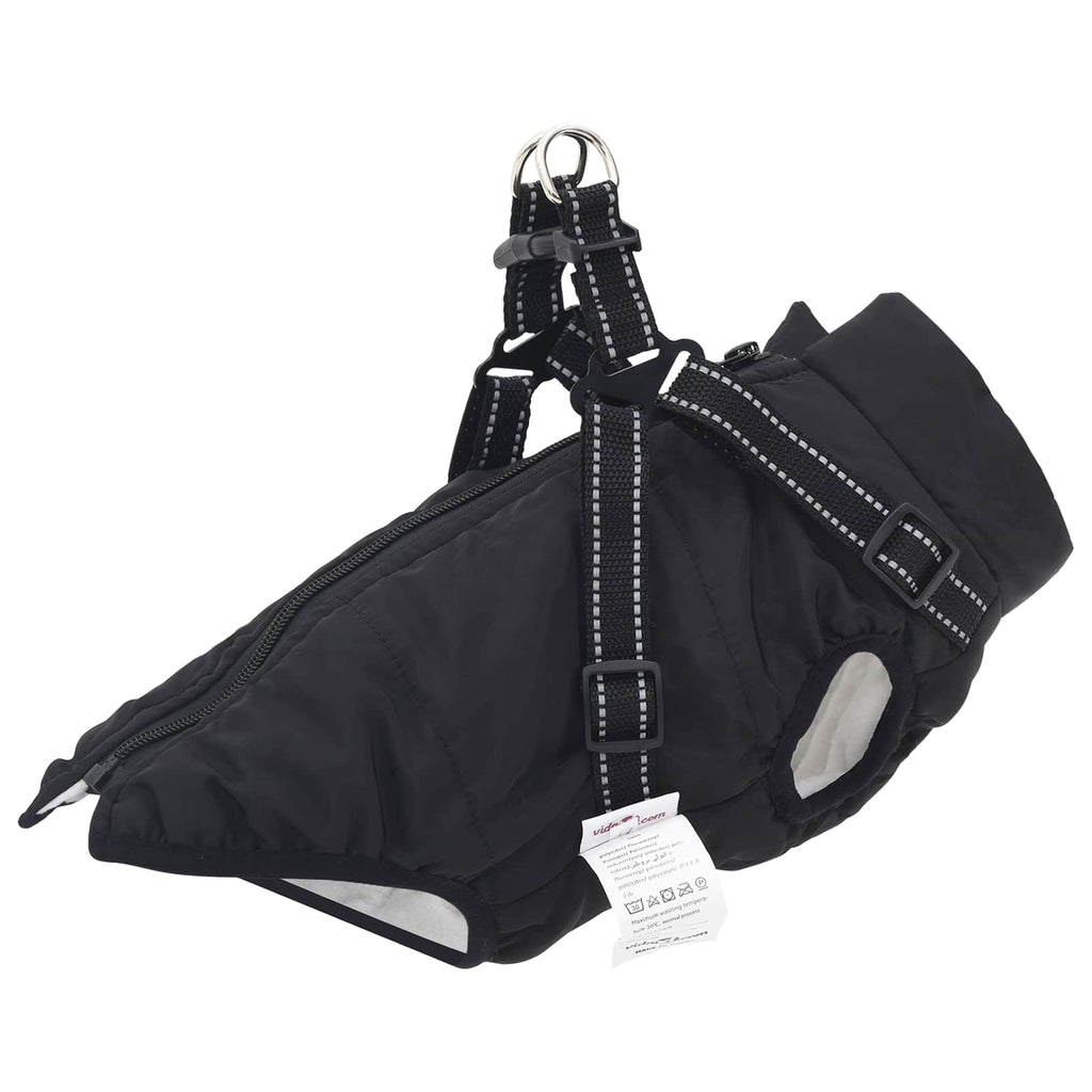 Vidaxl hondenjas met harnas zwart xl fleece en polyester