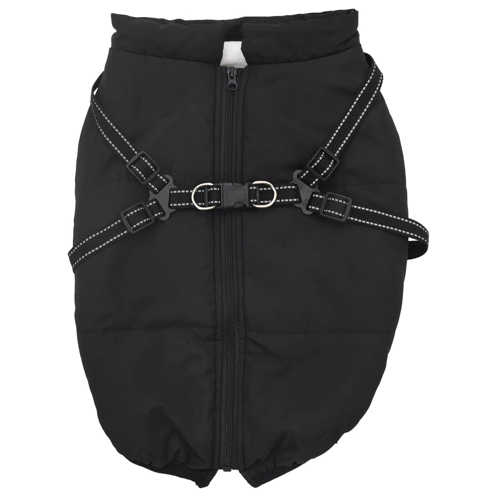 Vidaxl hondenjas met harnas zwart 4xl fleece en polyester