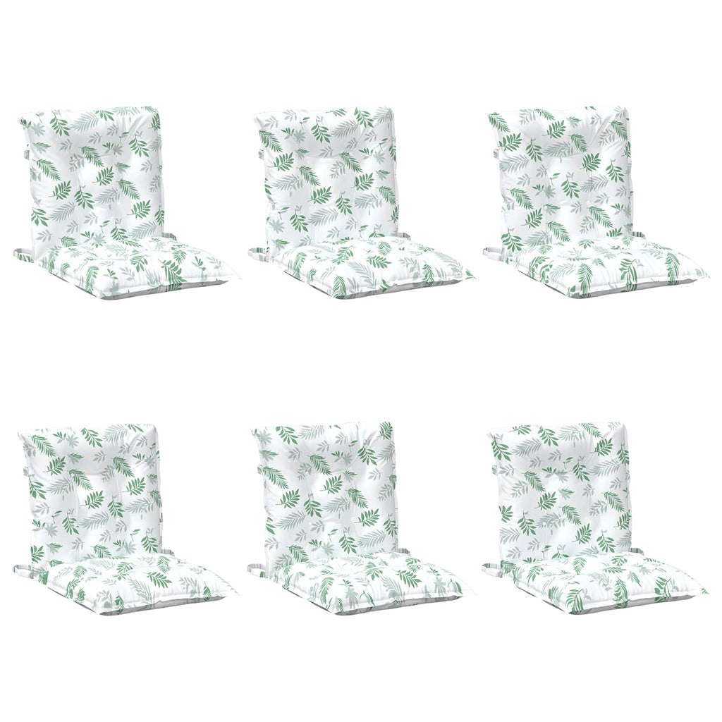 Vidaxl lowback stoelkussen blad 6 pcs wit 100 x 50 x 7 cm oxford