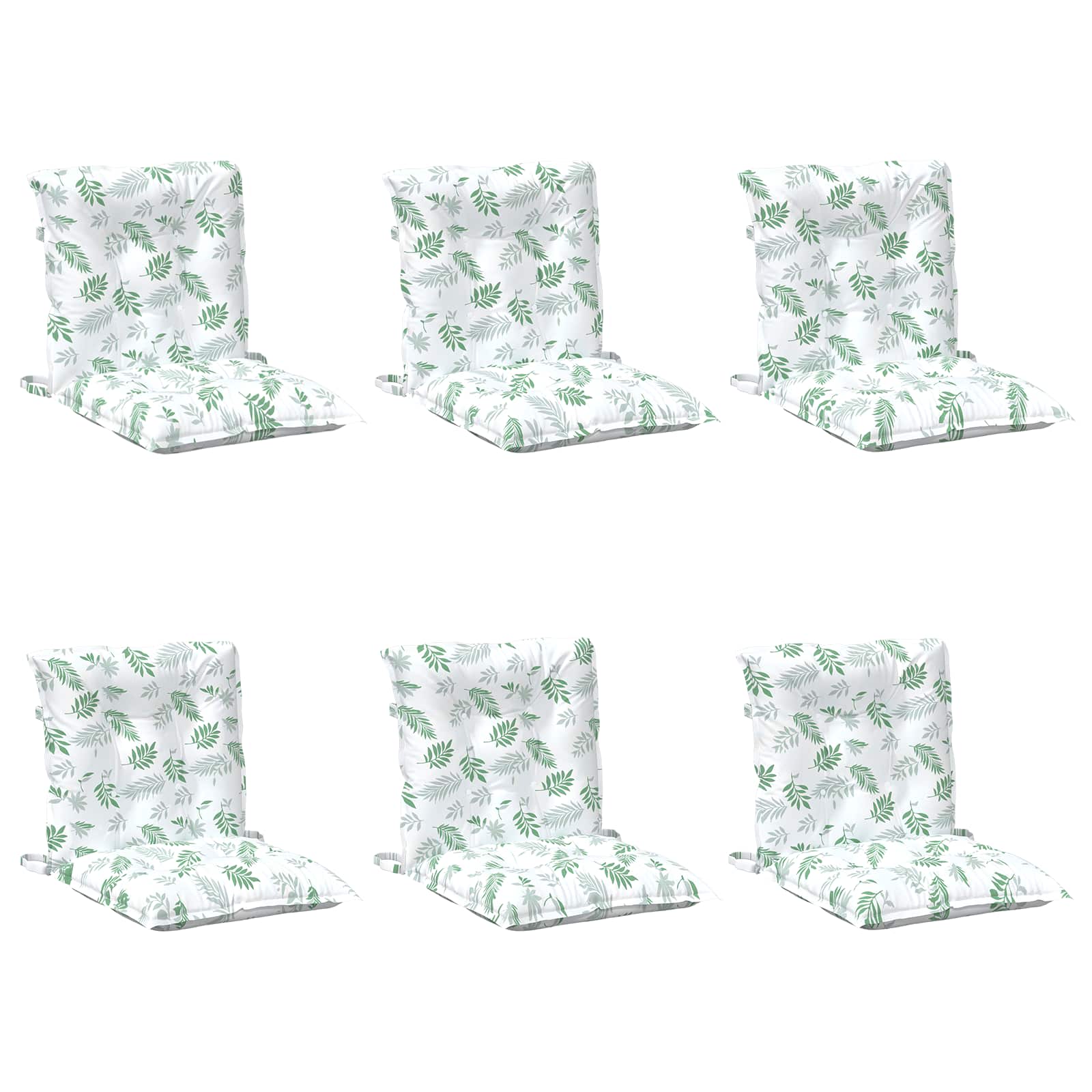 Vidaxl lowback stoelkussen blad 6 pcs wit 100 x 50 x 7 cm oxford