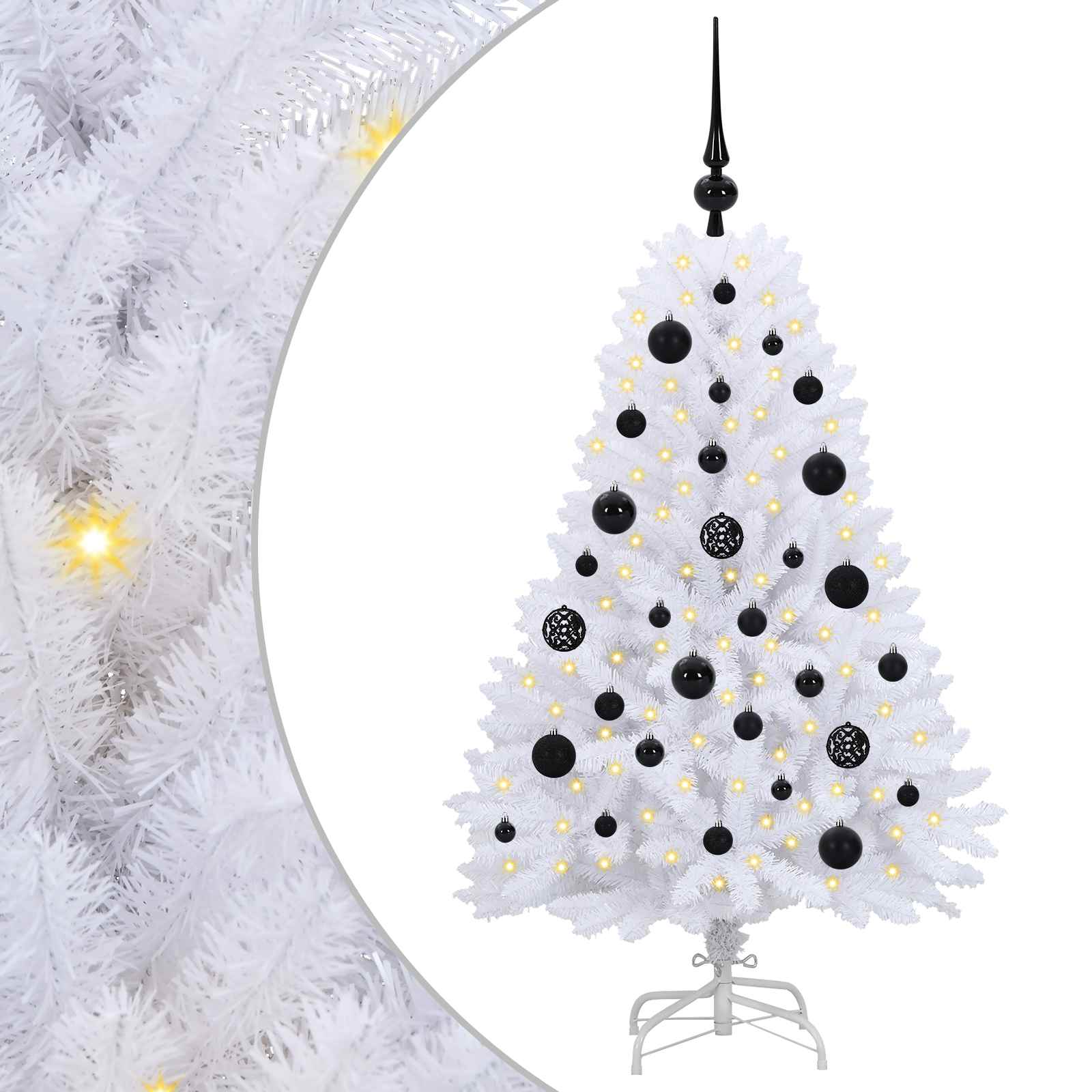 Vidaxl kunstmatige inklapbare kerstboom wit 120 cm pvc en staal