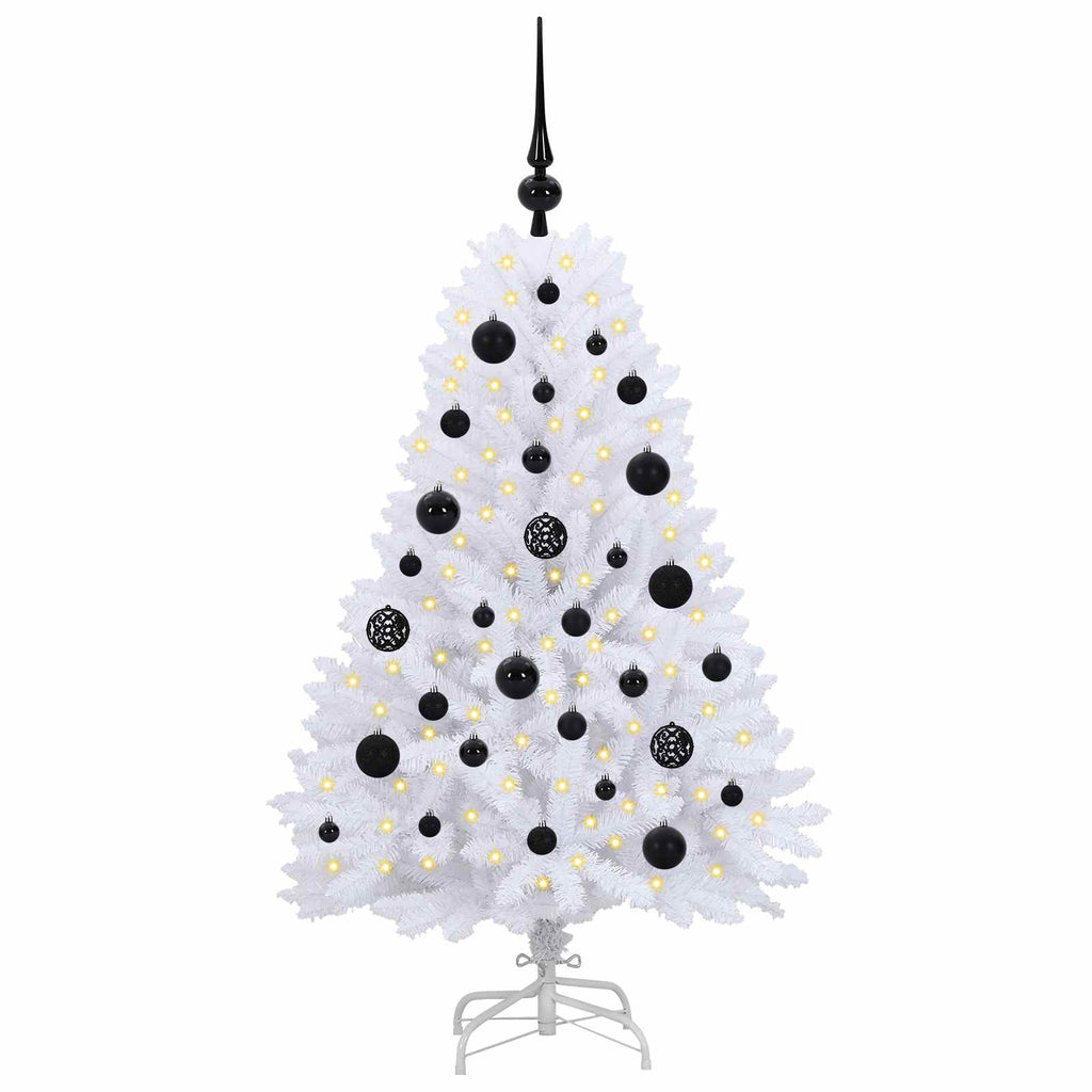 Vidaxl kunstmatige inklapbare kerstboom wit 120 cm pvc en staal
