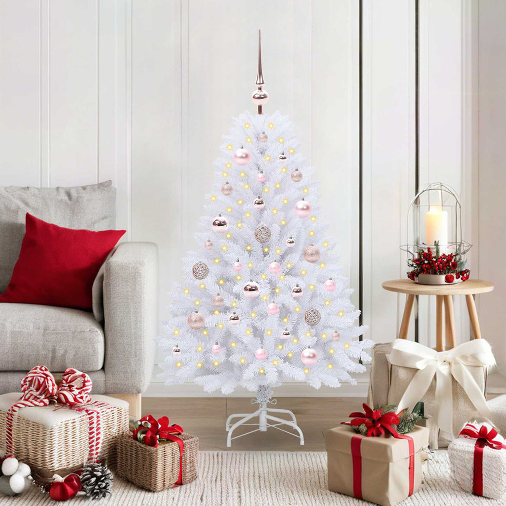Vidaxl kunstmatige inklapbare kerstboom wit 120 cm pvc en staal