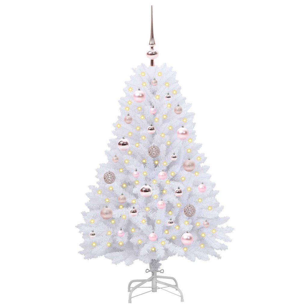 Vidaxl kunstmatige inklapbare kerstboom wit 120 cm pvc en staal