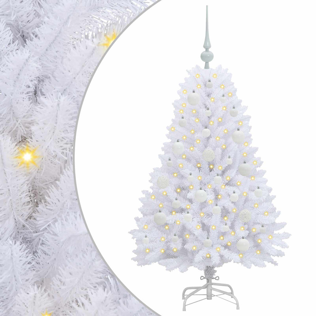Vidaxl kunstmatige inklapbare kerstboom wit 120 cm pvc en staal