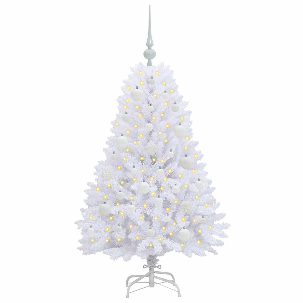 Vidaxl kunstmatige inklapbare kerstboom wit 120 cm pvc en staal