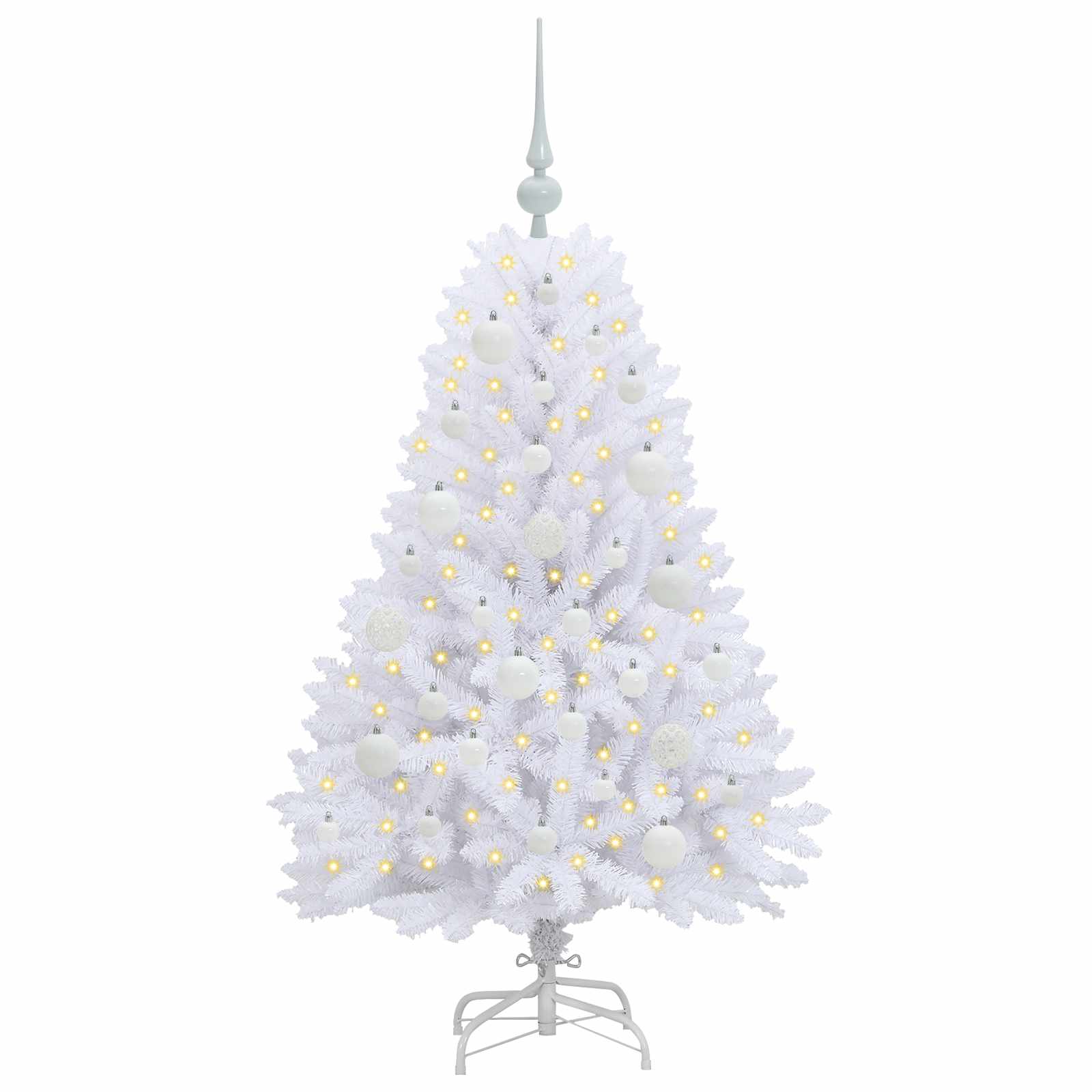 Vidaxl kunstmatige inklapbare kerstboom wit 120 cm pvc en staal