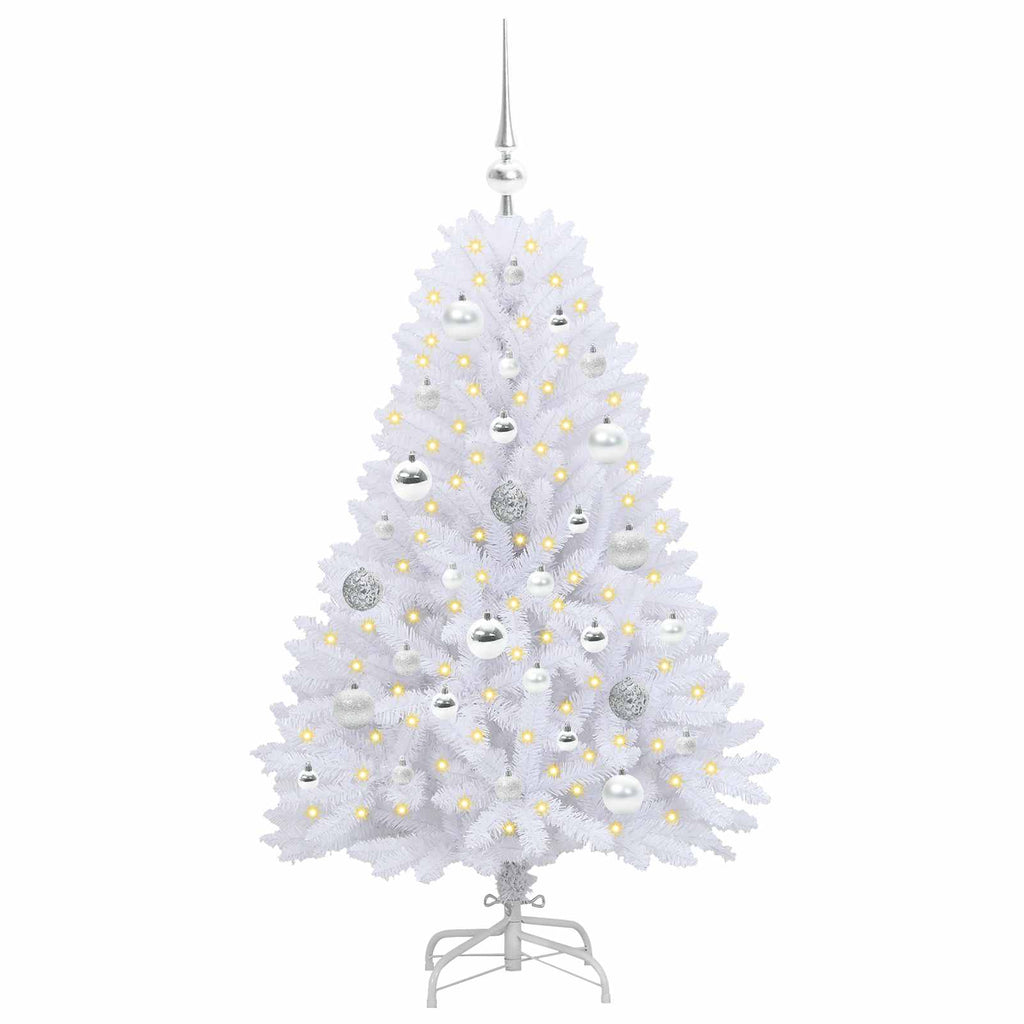 Vidaxl kunstmatige inklapbare kerstboom wit 120 cm pvc en staal