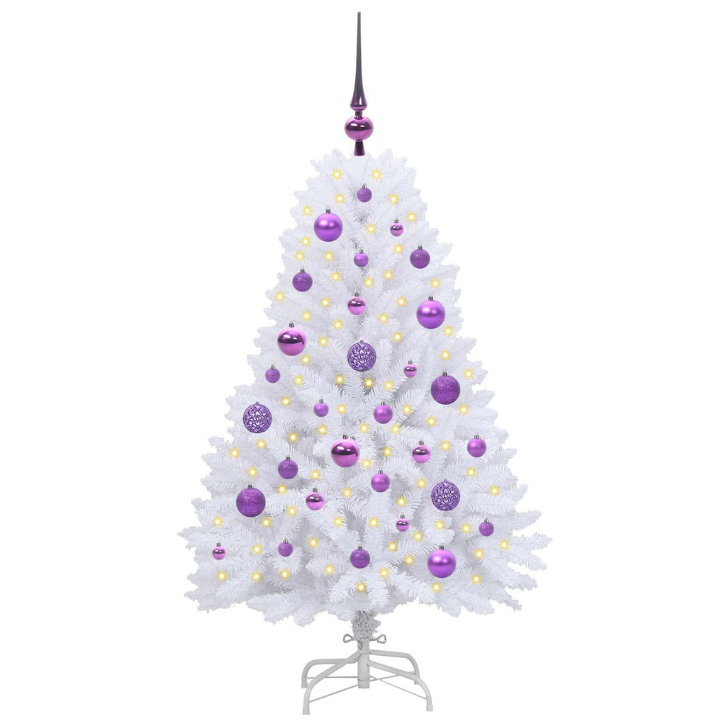 Vidaxl kunstmatige inklapbare kerstboom wit 120 cm pvc en staal