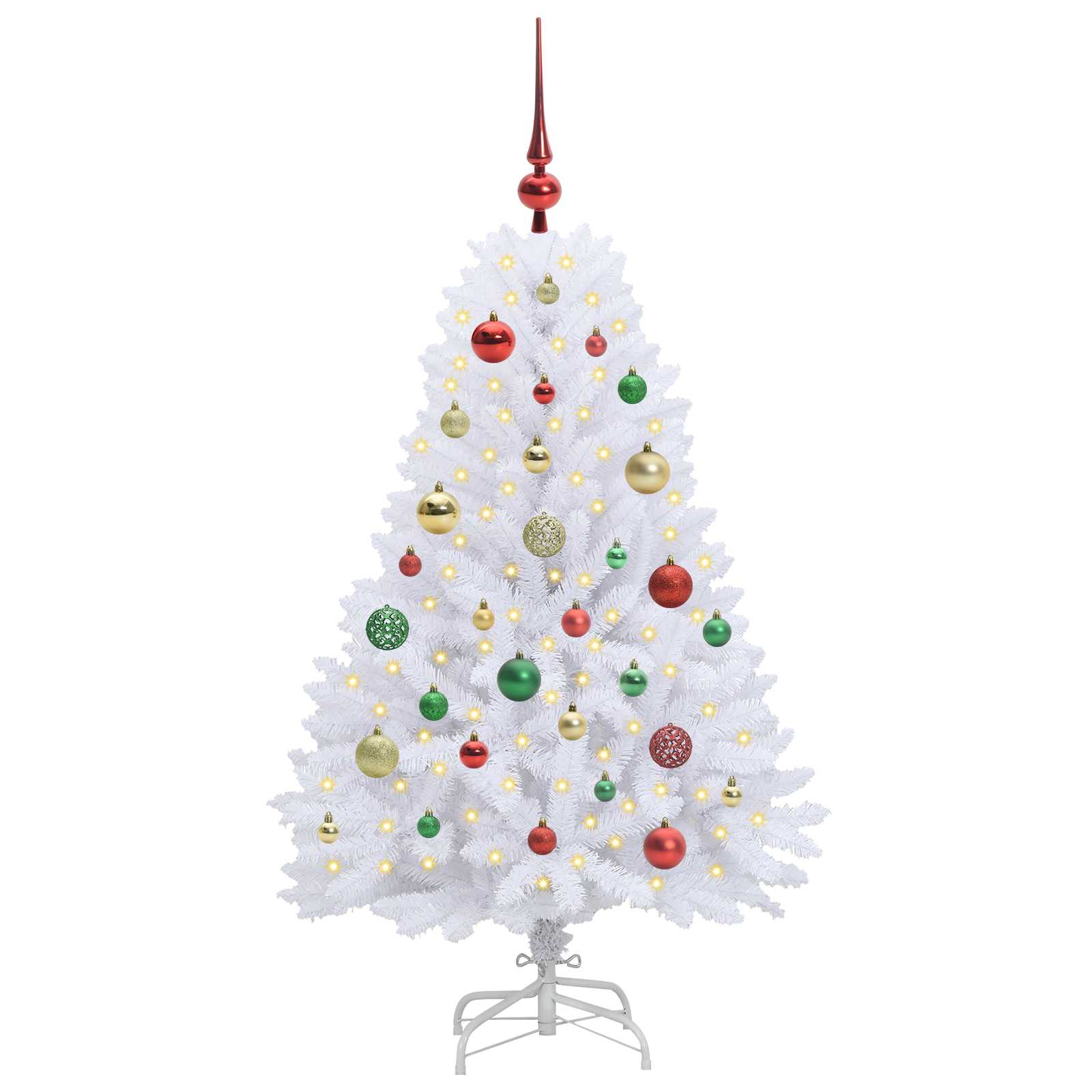 Vidaxl kunstmatige inklapbare kerstboom wit 120 cm pvc en staal