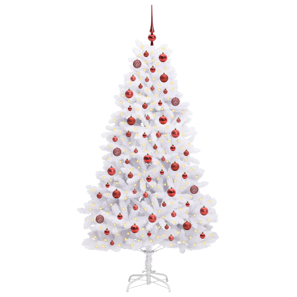 Vidaxl kunstmatige inklapbare kerstboom wit 180 cm pvc en staal