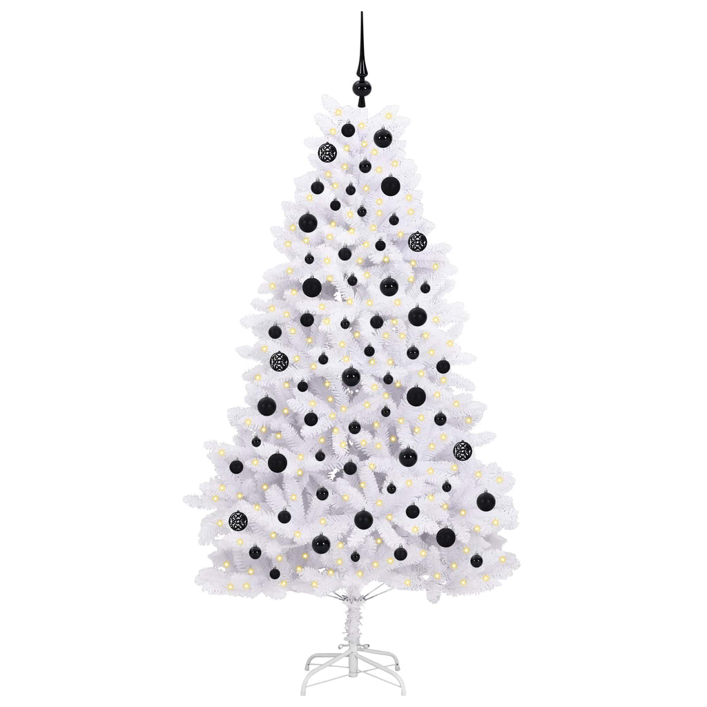 Vidaxl kunstmatige inklapbare kerstboom wit 180 cm pvc en staal