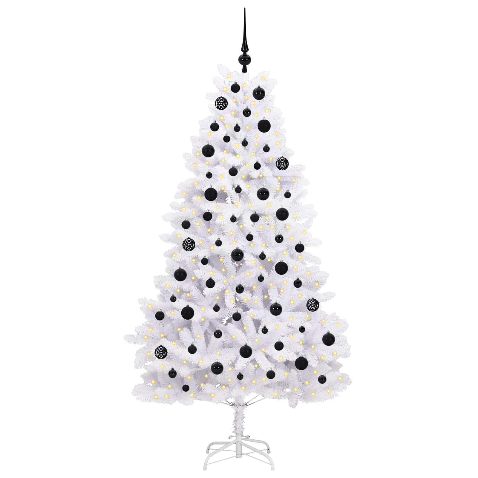 Vidaxl kunstmatige inklapbare kerstboom wit 180 cm pvc en staal