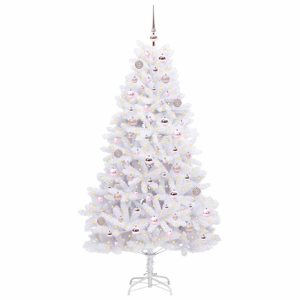 Vidaxl kunstmatige inklapbare kerstboom wit 180 cm pvc en staal