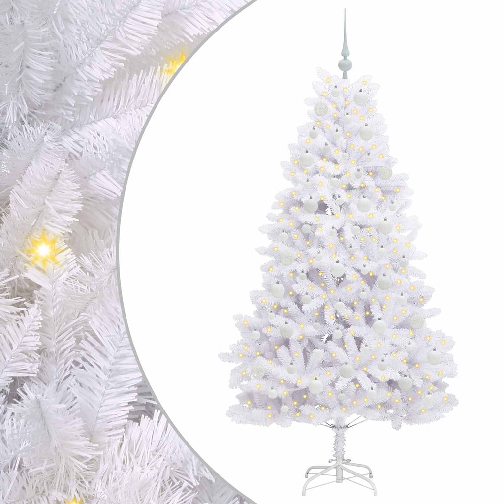 Vidaxl kunstmatige inklapbare kerstboom wit 180 cm pvc en staal