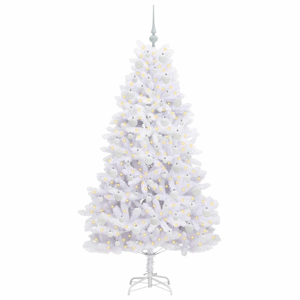Vidaxl kunstmatige inklapbare kerstboom wit 180 cm pvc en staal