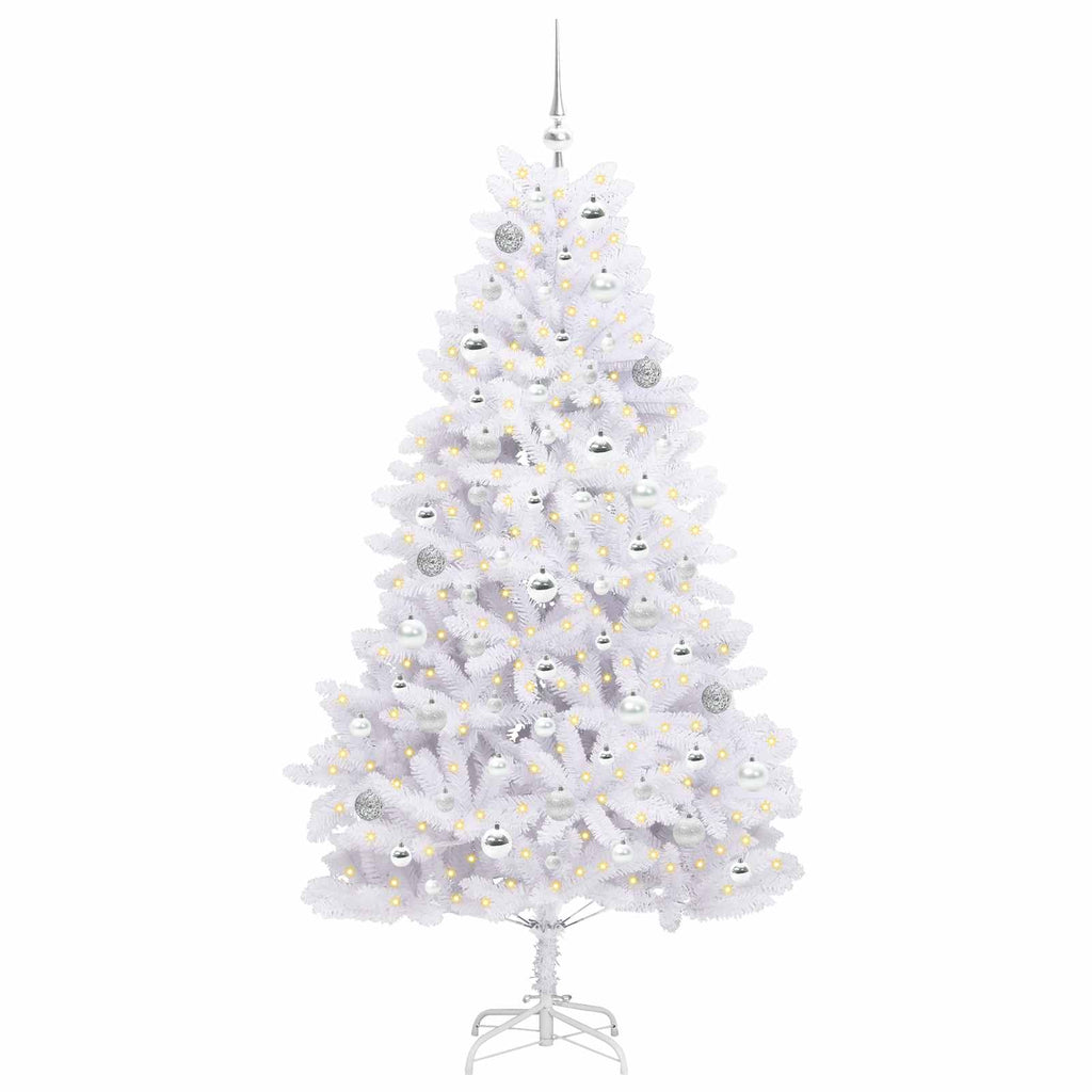 Vidaxl kunstmatige inklapbare kerstboom wit 180 cm pvc en staal