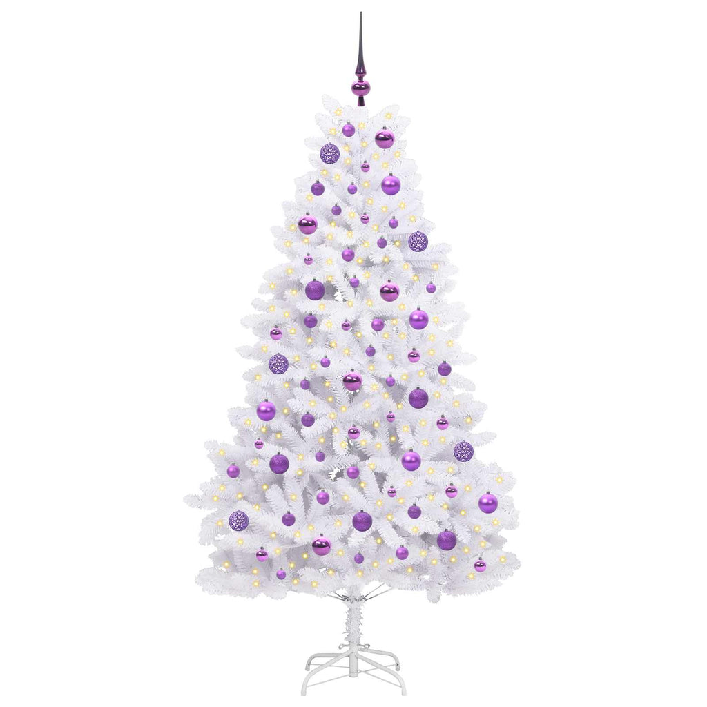 Vidaxl kunstmatige inklapbare kerstboom wit 180 cm pvc en staal