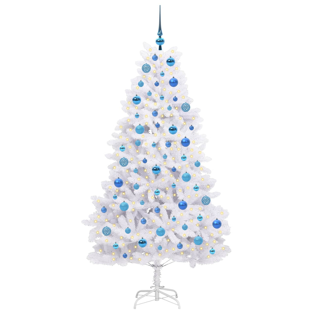 Vidaxl kunstmatige inklapbare kerstboom wit 180 cm pvc en staal