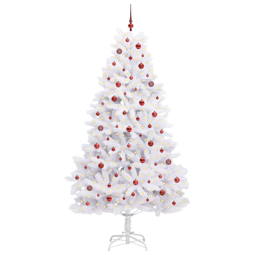 Vidaxl kunstmatige inklapbare kerstboom wit 240 cm pvc en staal