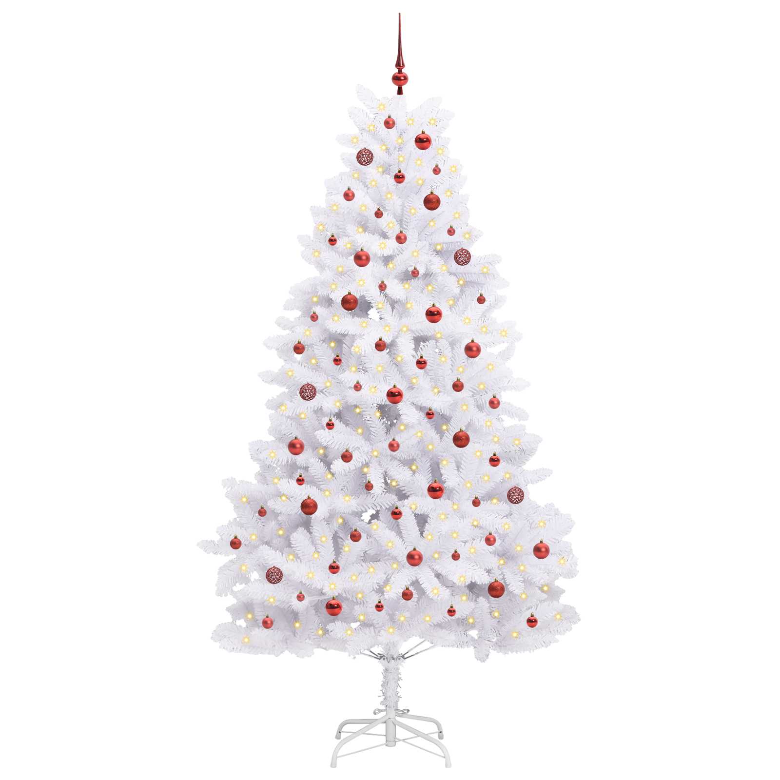 Vidaxl kunstmatige inklapbare kerstboom wit 240 cm pvc en staal
