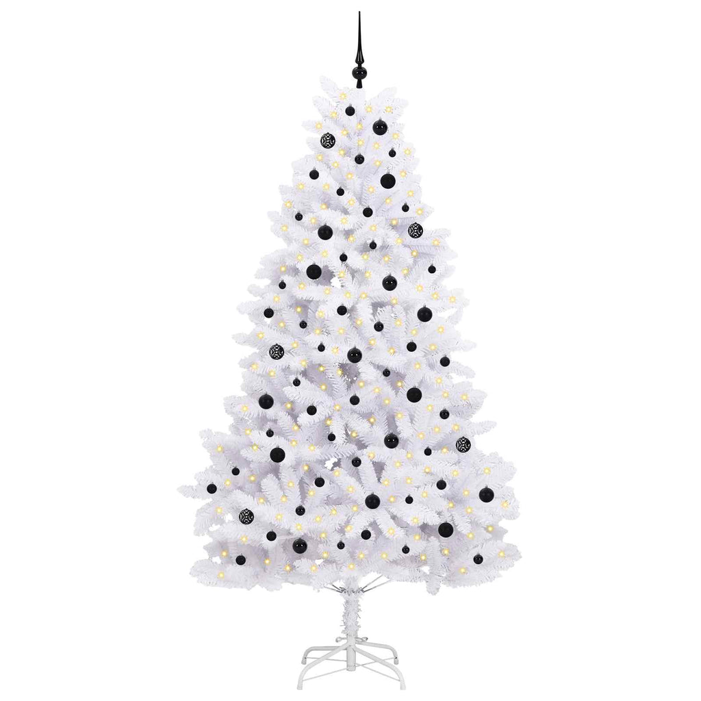Vidaxl kunstmatige inklapbare kerstboom wit 240 cm pvc en staal