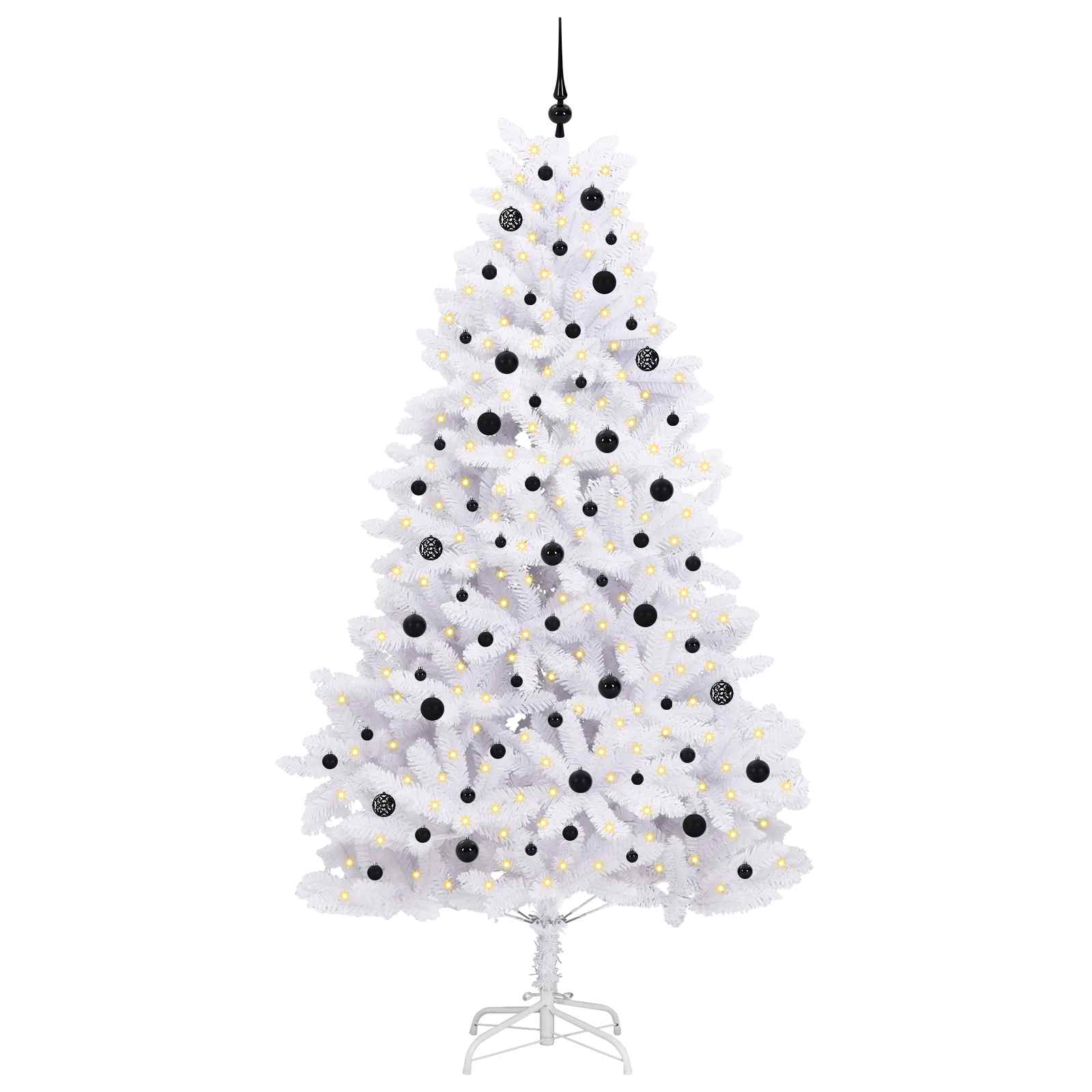 Vidaxl kunstmatige inklapbare kerstboom wit 240 cm pvc en staal