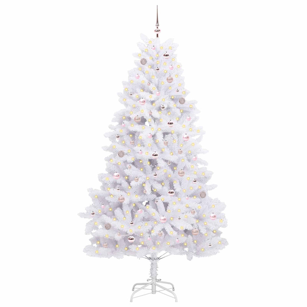 Vidaxl kunstmatige inklapbare kerstboom wit 240 cm pvc en staal