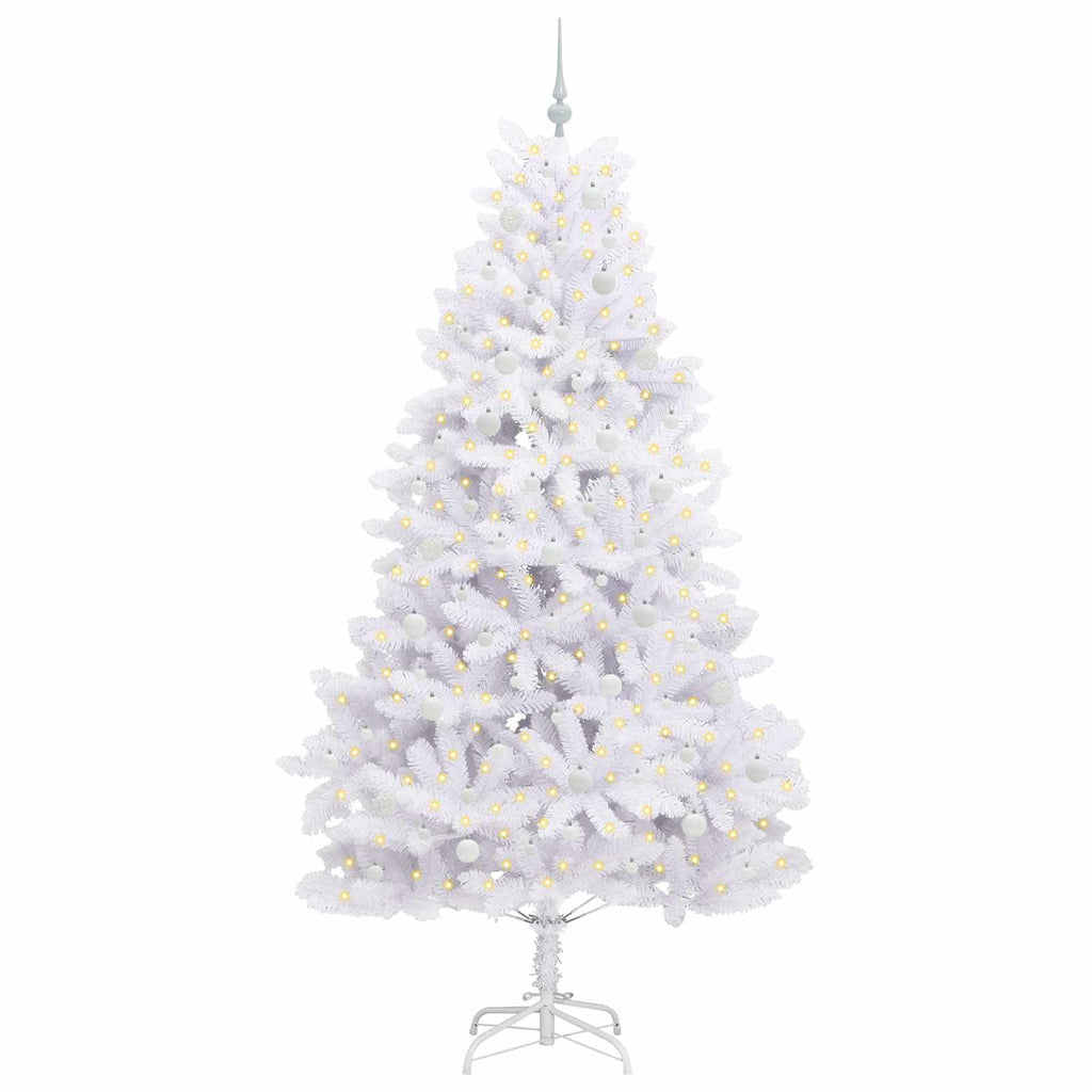 Vidaxl kunstmatige inklapbare kerstboom wit 240 cm pvc en staal