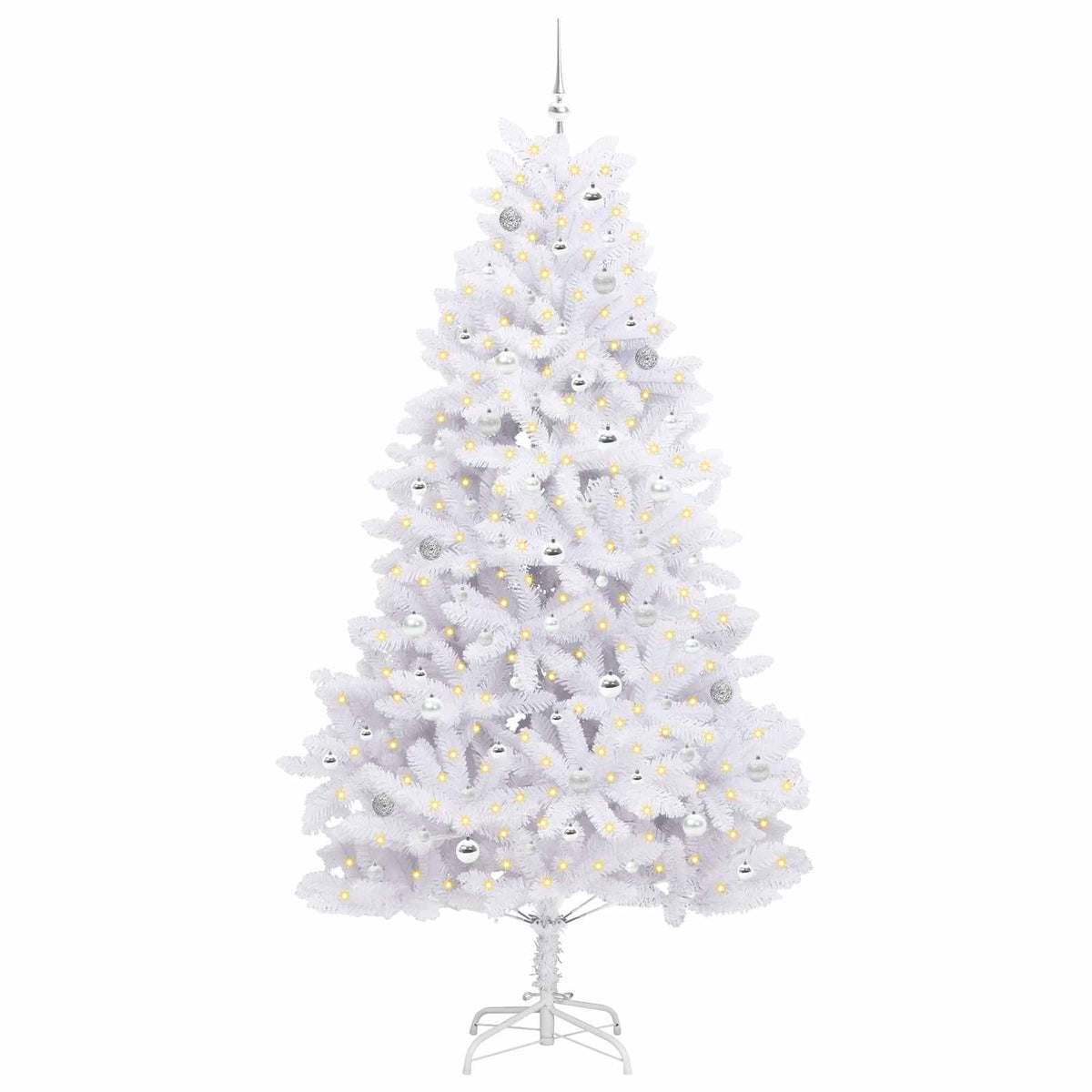 Vidaxl kunstmatige inklapbare kerstboom wit 240 cm pvc en staal
