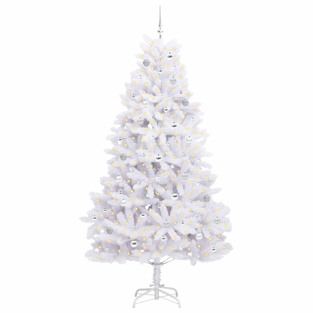 Vidaxl kunstmatige inklapbare kerstboom wit 240 cm pvc en staal