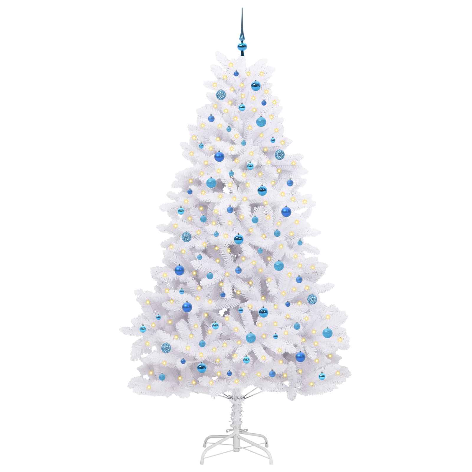 Vidaxl kunstmatige inklapbare kerstboom wit 240 cm pvc en staal