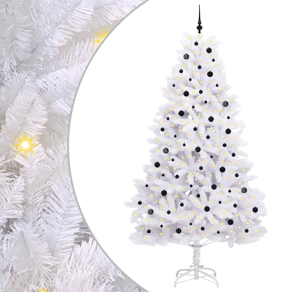 Vidaxl kunstmatige inklapbare kerstboom wit 270 cm pvc en staal